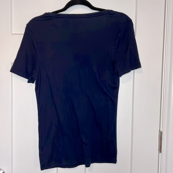 Short Sleeve Navy Crew Neck Tee - Picture 2 of 3